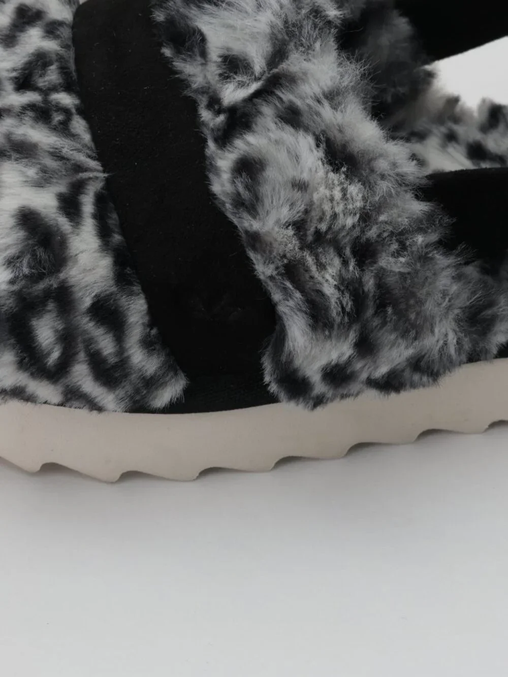 Koolaburra By UGG Fuzzed Out Cheetah Women's Size 9 Black White Slide Sand